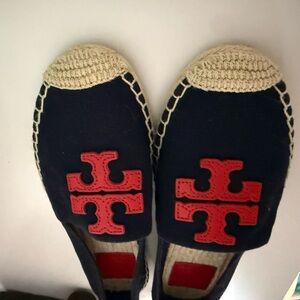 Tory Burch Black and Red Espadrilles